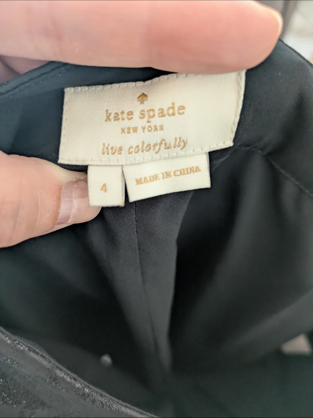 kate spade Black Metallic Jacquard Cropped Pant Size 4